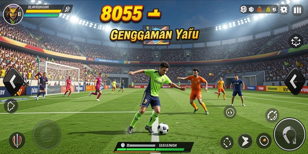 Screenshot gameplay 8055 menunjukkan aksi seru dalam olahraga.