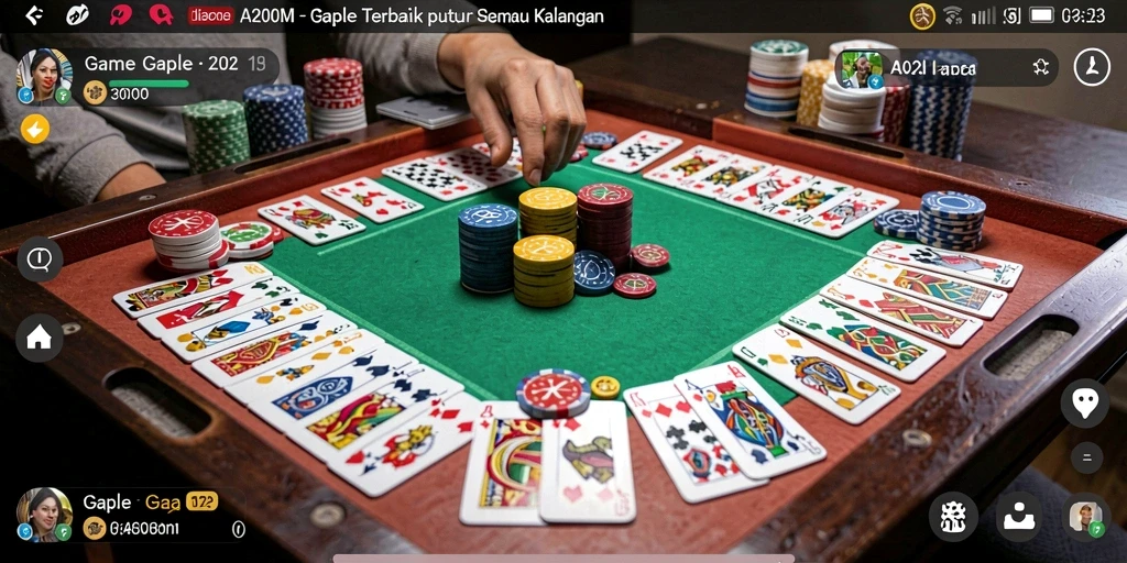Tampilan gameplay A200M yang menarik saat bermain Gaple.