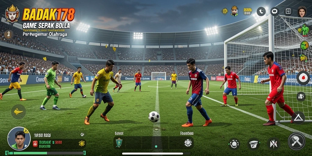 Tampilan seru pertandingan sepak bola dalam BADAK178.