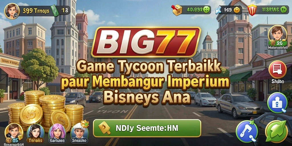 Screenshot permainan <strong>BIG77</strong> menunjukkan suasana persaingan bisnis yang intens.