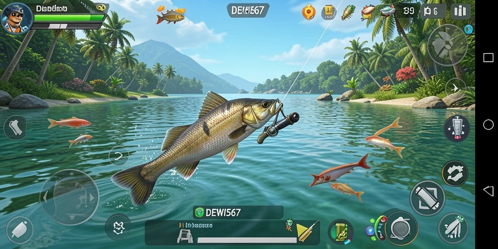Tangkapan ikan yang memuaskan dalam DEWI567 saat bermain di laut.