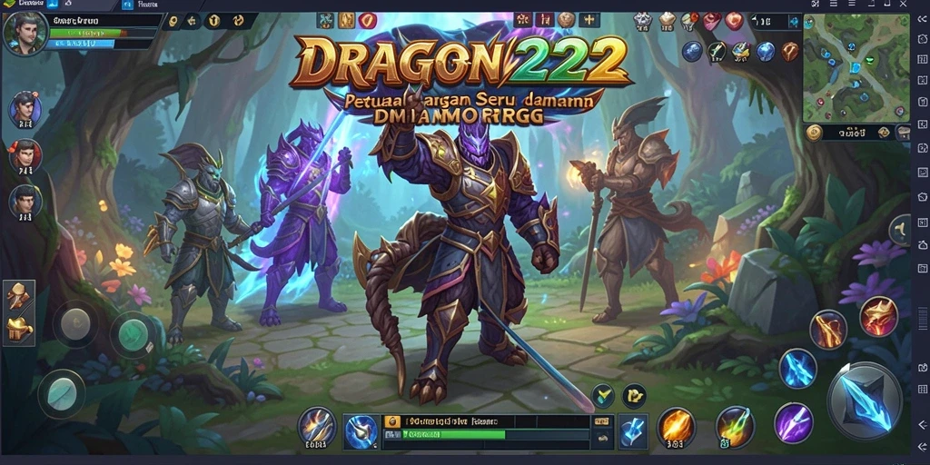 Tampilan gameplay epik dalam dunia fantasi DRAGON222.