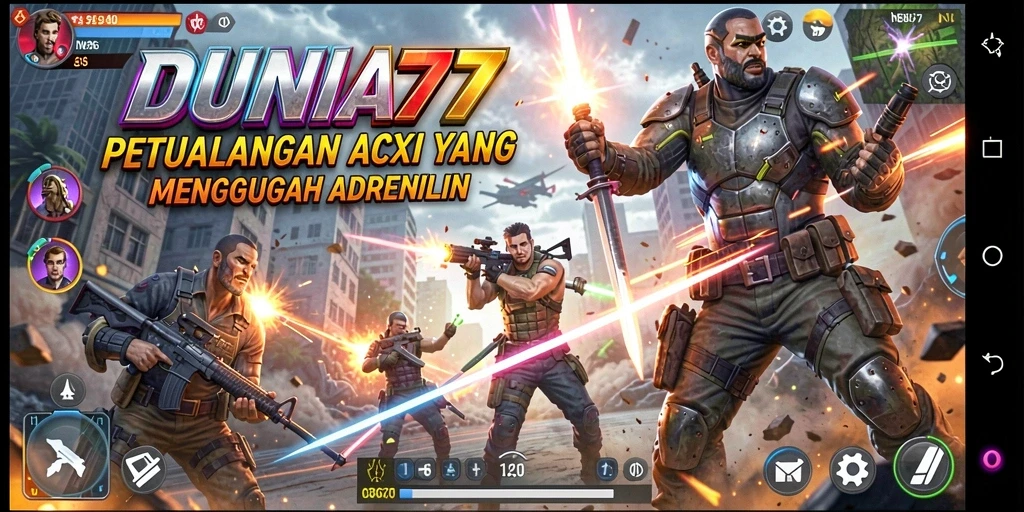 Tampilan gameplay DUNIA77 dengan aksi mendebarkan dan grafis yang menawan.