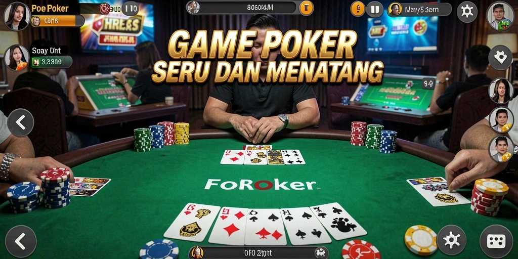 Gameplay seru di FO8 dengan teman-teman dalam permainan Poker.