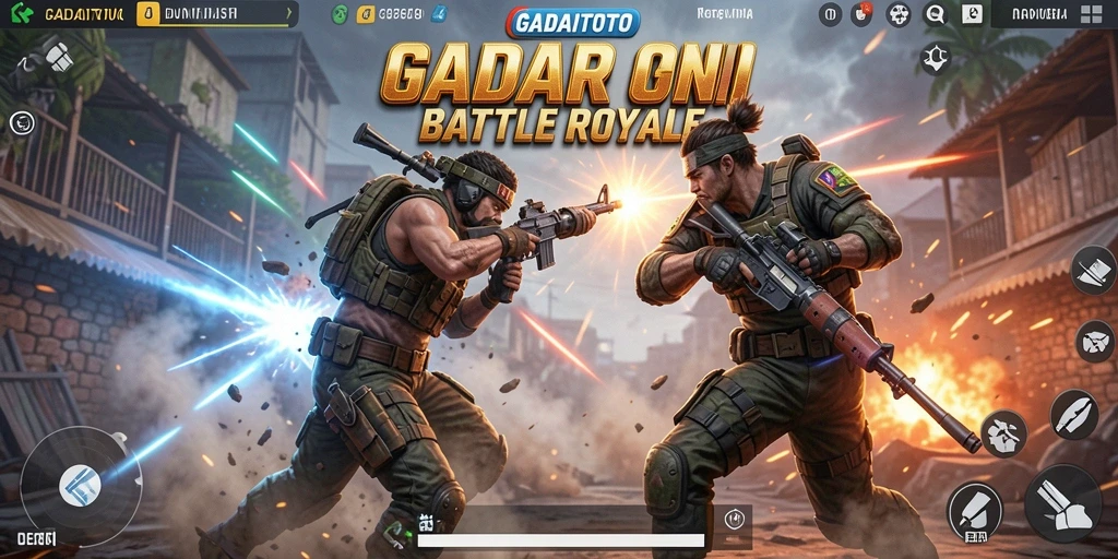 Screenshot gameplay GADAITOTO menampilkan pertempuran yang mendebarkan.