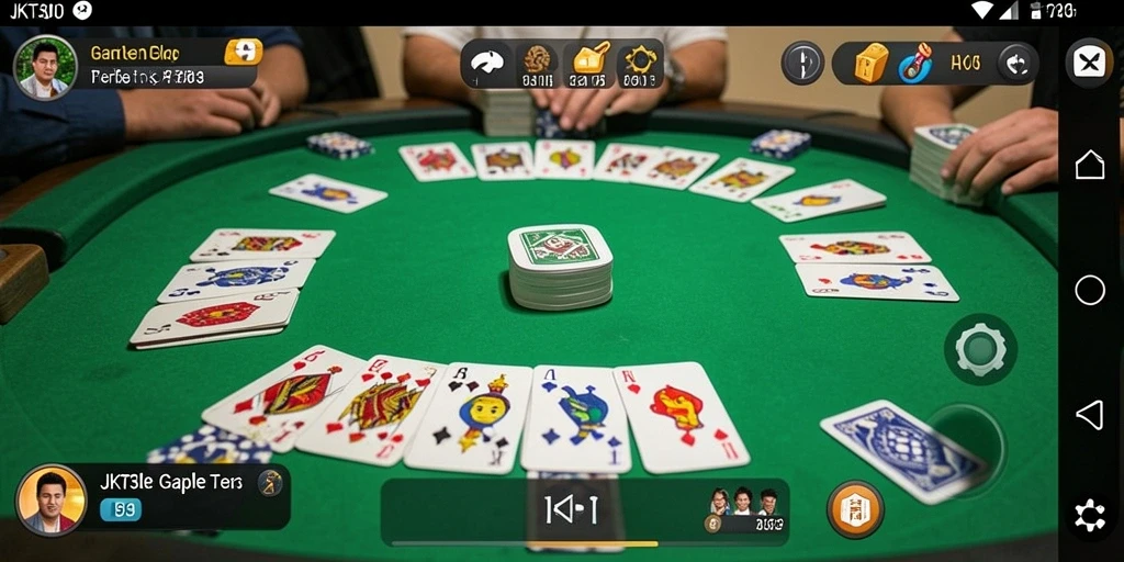 Screenshot gameplay JKT303 menampilkan aksi seru permainan Gaple.