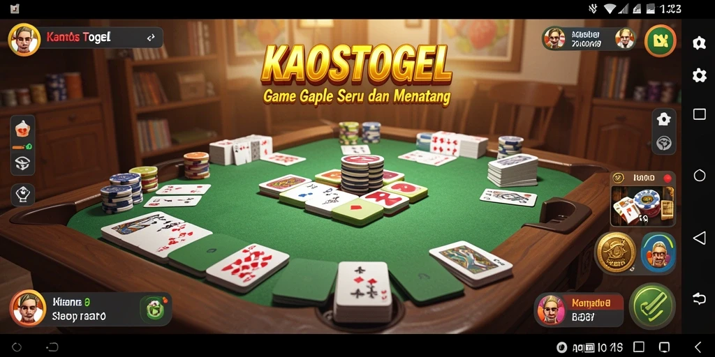 Screenshot KAOSTOGEL menunjukkan pemain yang sedang asyik bermain Gaple.