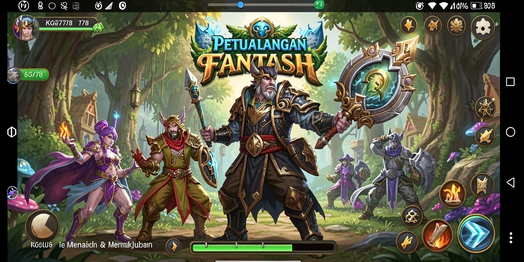 Screenshot KG778 menampilkan aksi seru dalam pertarungan RPG.