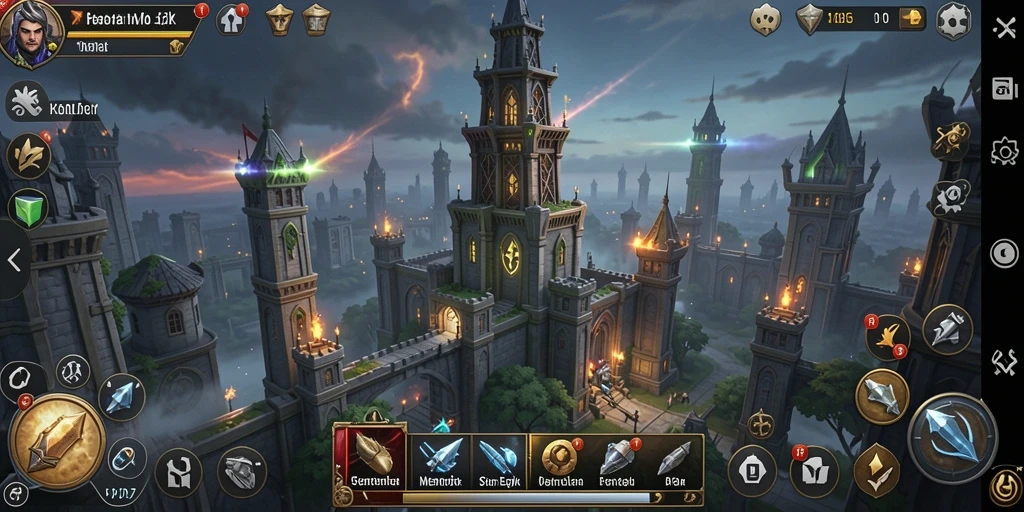 Screenshot PP7 menampilkan aksi pertahanan menara yang seru.