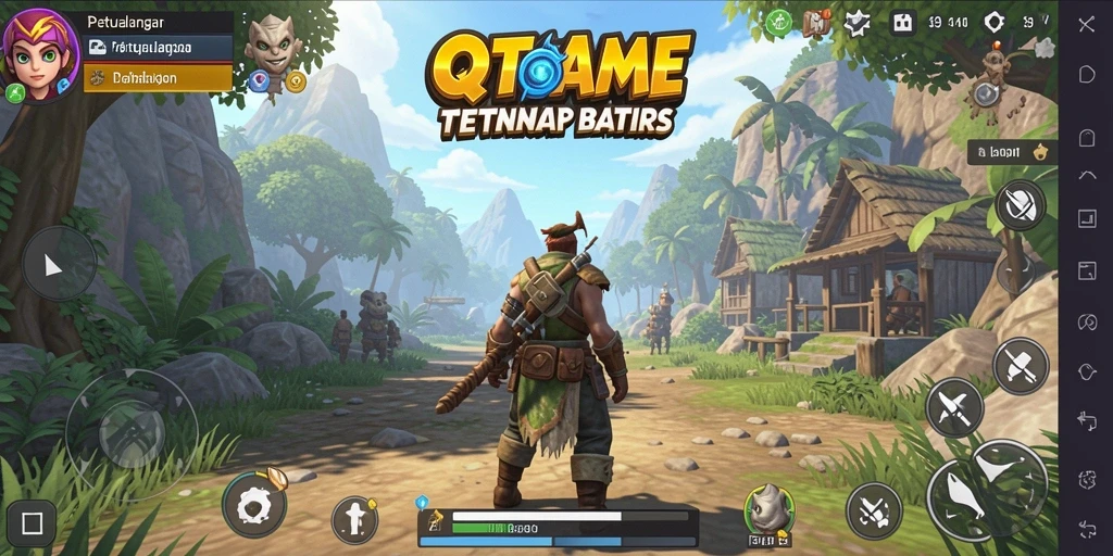 Screenshot QTGAME menunjukkan petualangan di dunia Open World yang luas.