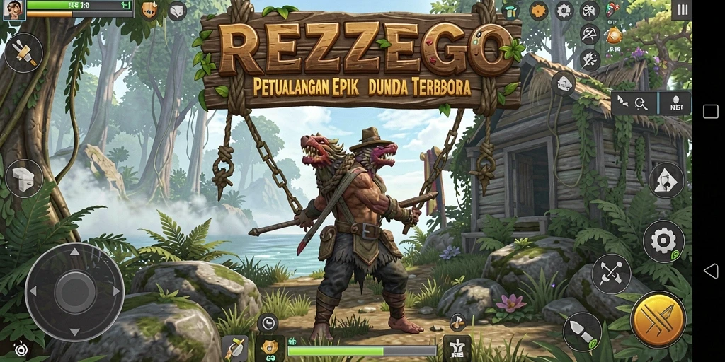 Tangkapan layar gameplay REZEGO di dunia terbuka.