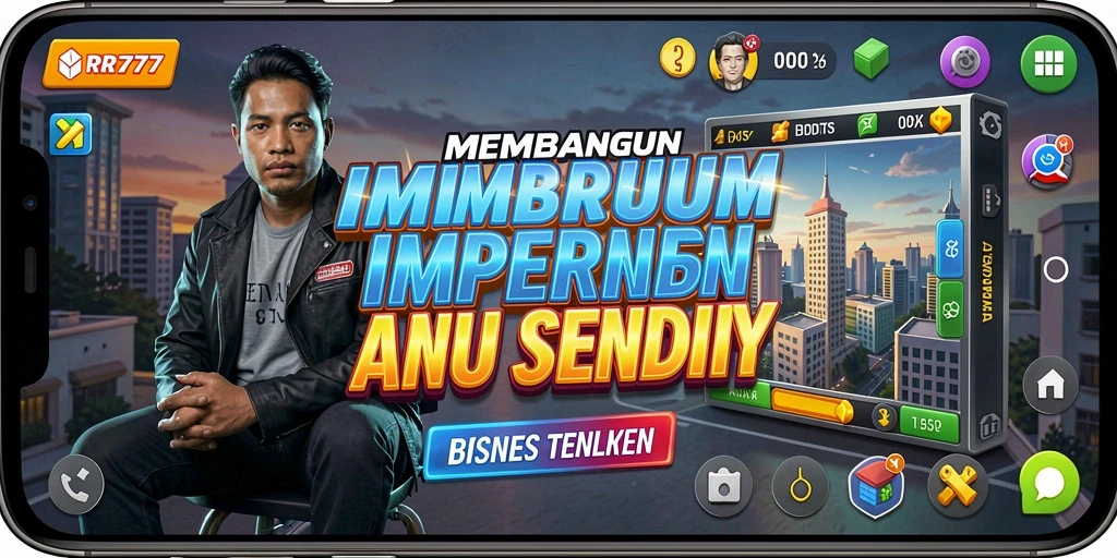 Tampilan gameplay RR777 yang penuh strategi dan keputusan bisnis.