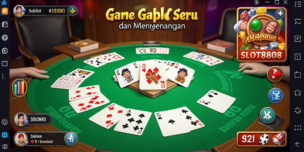Tampilan gameplay menarik dari SLOT8808 dengan antarmuka Gaple.