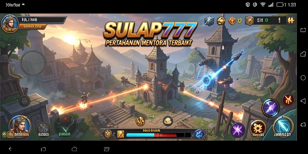 Tampilan gameplay SULAP777 yang menegangkan dalam pertempuran Tower Defense.