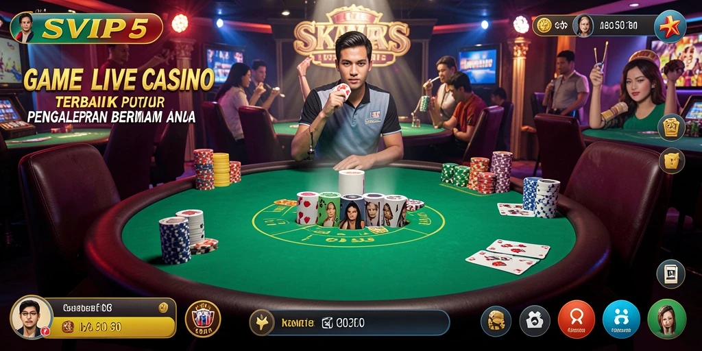 Tampilan gameplay Live Casino yang mendebarkan di SVIP5.