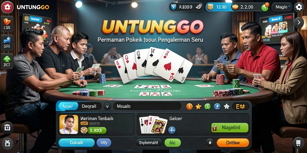 Tampilan gameplay UNTUNGGO yang menarik dan penuh aksi Poker.