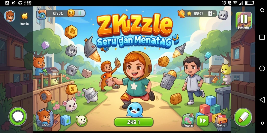 Screenshot ZK9 menampilkan gameplay puzzle yang seru dan interaktif.